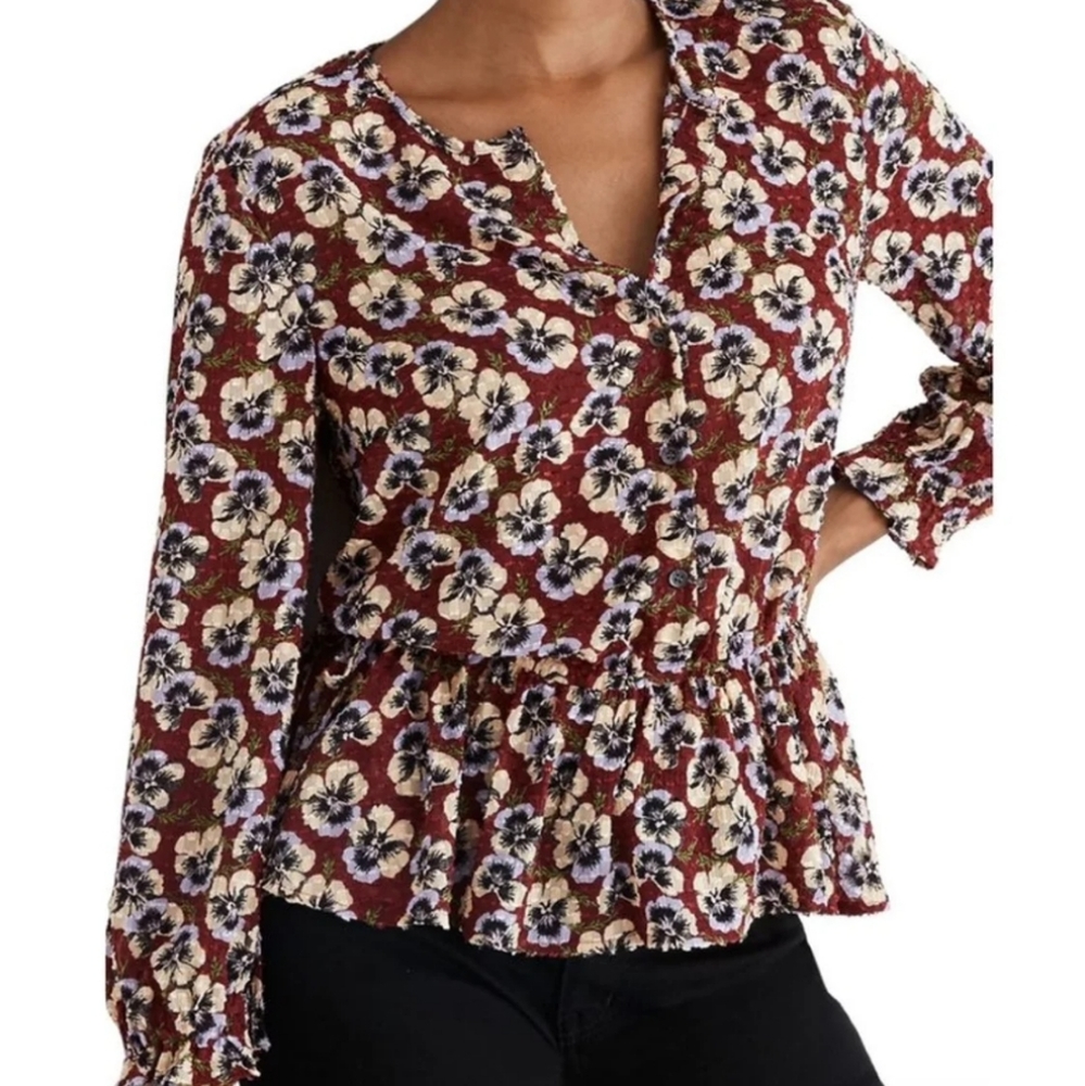 Madewell peplum floral top